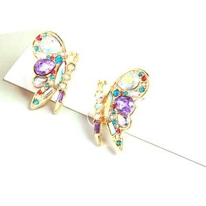 Purple Butterfly Stud Earrings